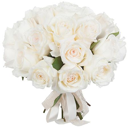 Букет белых пионовидных роз «Поле мира»
